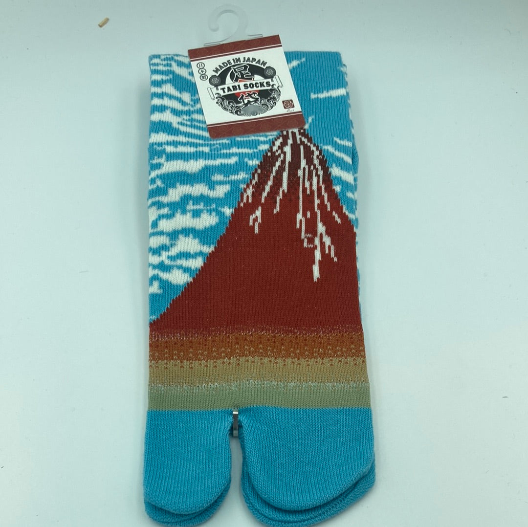 Chaussettes japonaise Tabi en coton Motif Mont Fuji taille 34 40 Maison Satori