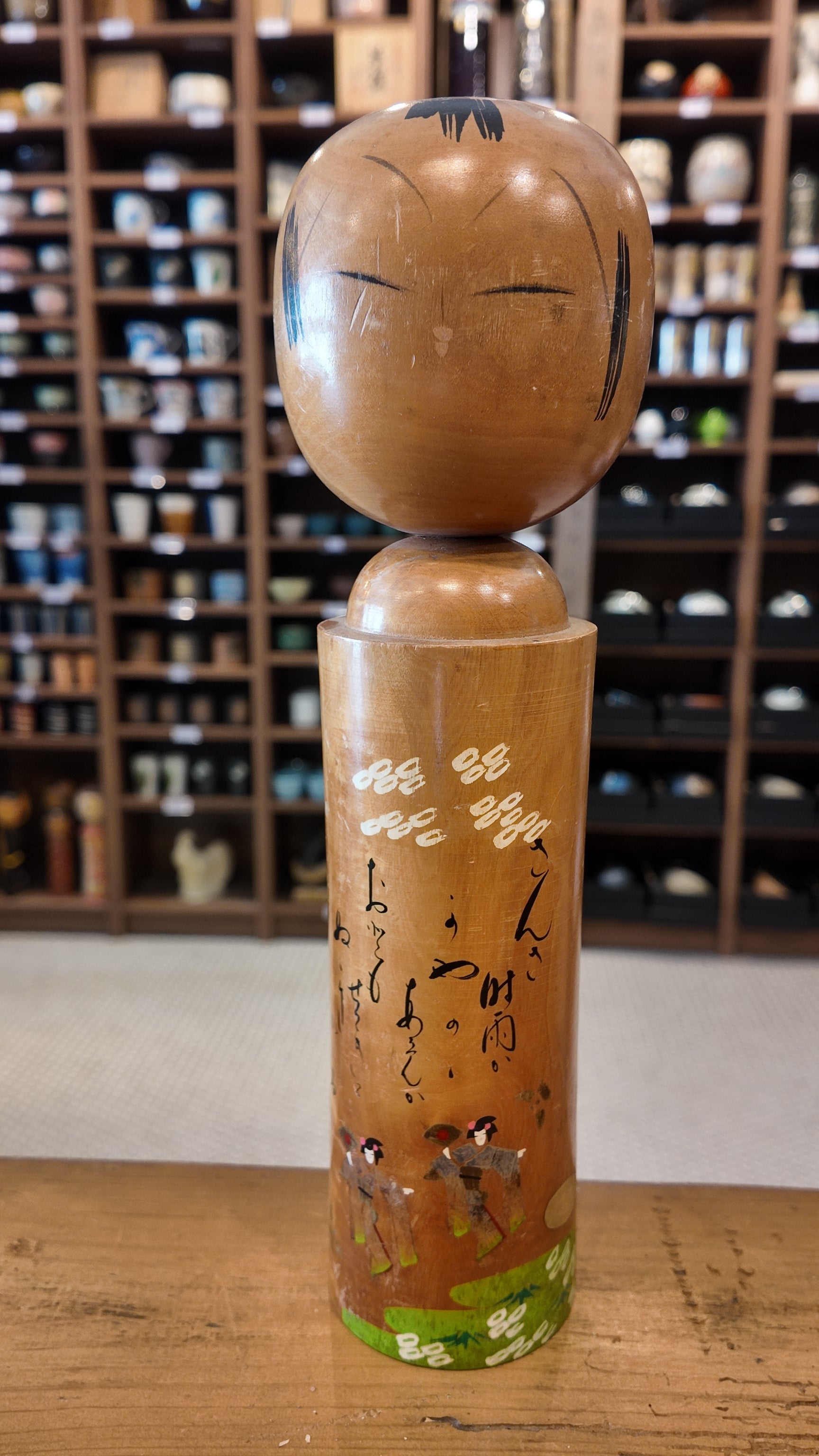 Poupée Kokeshi Vintage Japonaise – Artisanat Traditionnel – Objet Décoratif Japon – Cadeau Unique – Bois Peint Main